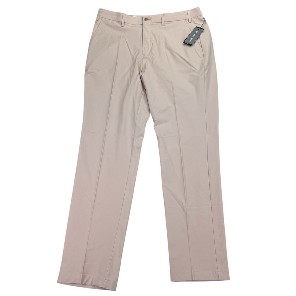 Michael Kors Mens Major Classic Fit Stretch Performance Pants Light Pink 36x32